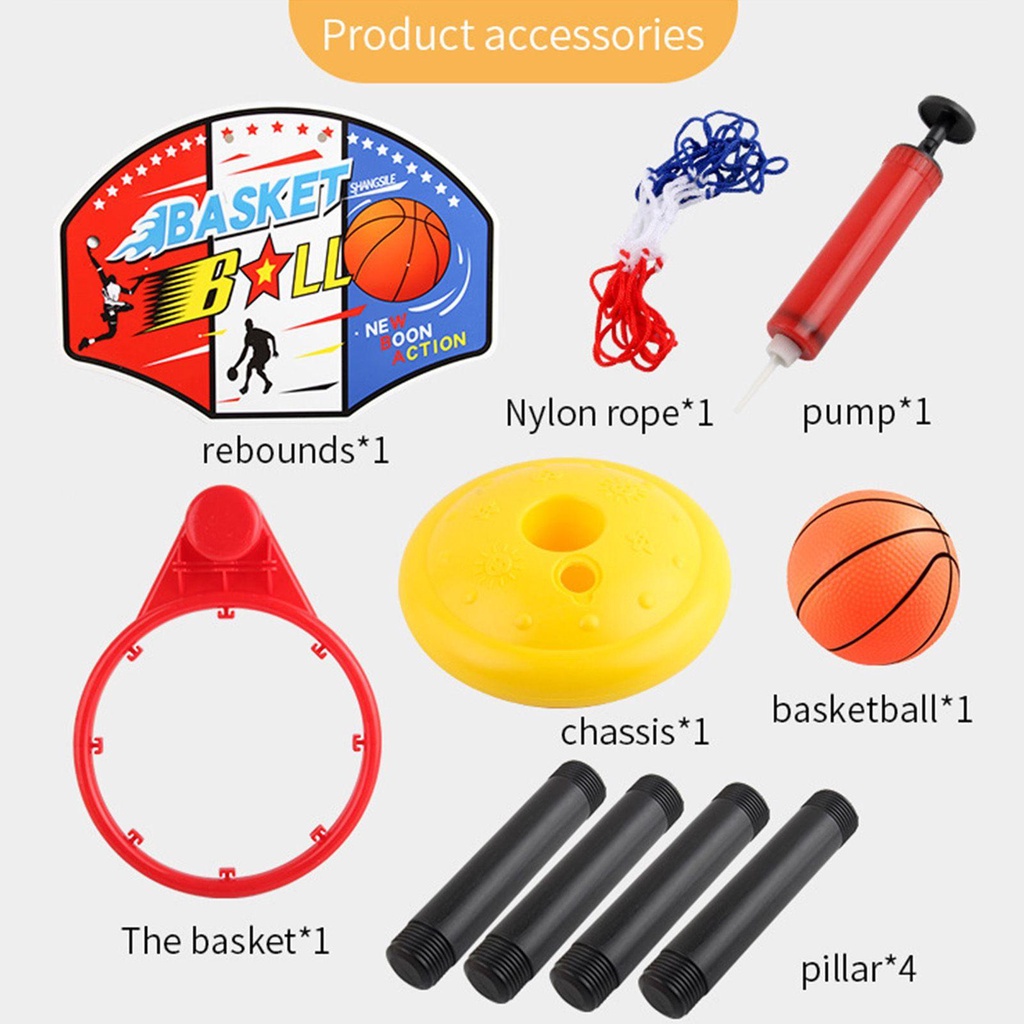 Set Bermain Basket Nanas Mini Mainan Permainan Halaman Indoor Olahraga Luar Ruangan Adjustable Stand