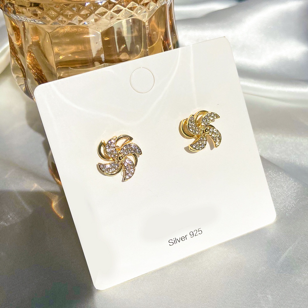 Anting Stud Desain Kincir Angin Bahan Silver 925 Untuk Wanita