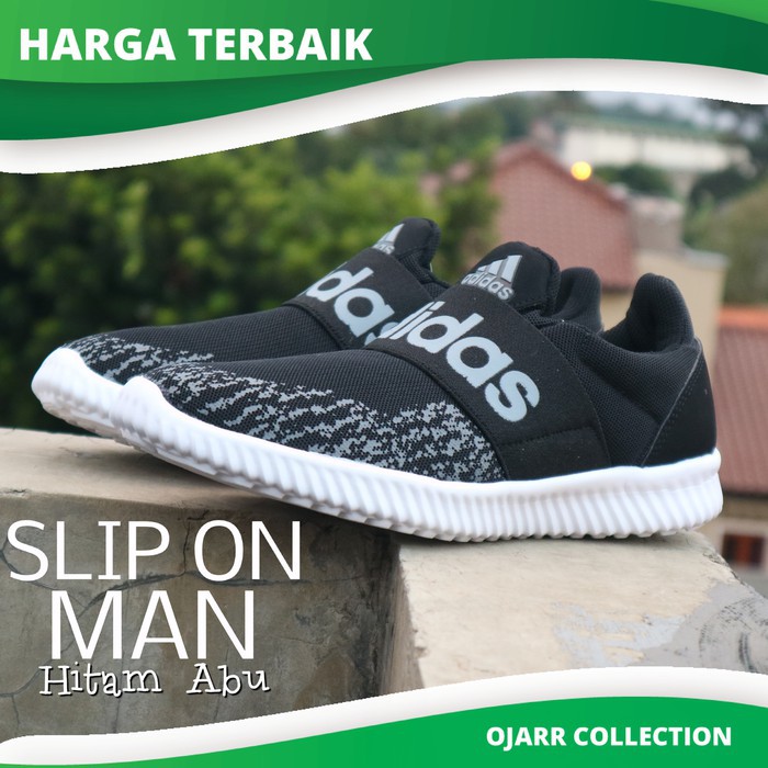 (T) TERLARIS Sepatu Adidas Slip On Cloud Slop Running Pria Cowok Laki Grade Ori