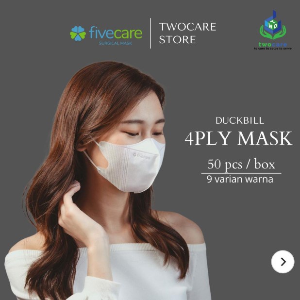 Masker Fivecare Duckbill 4ply Filter isi 50 pc - Masker Duckbill