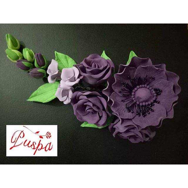 

(160/PRRAE) Gumpaste Flower / Bunga Gumpaste Anemone Rose Large Set