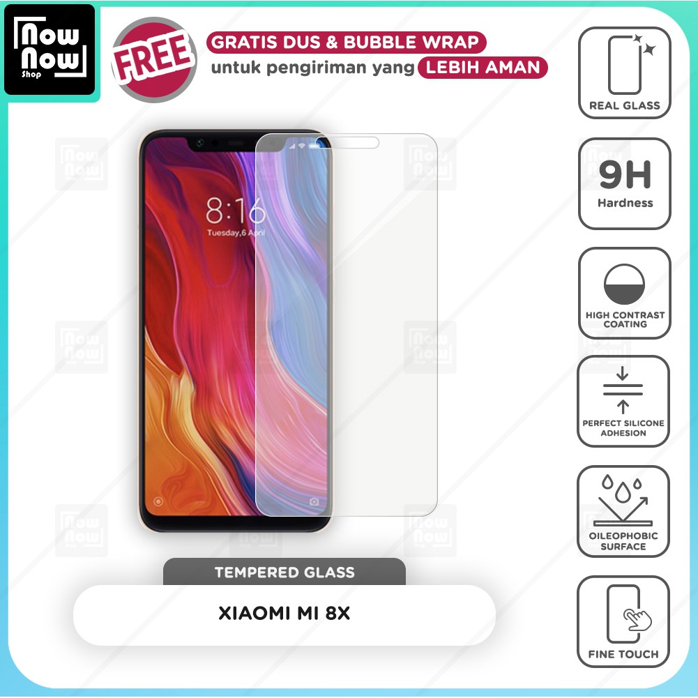 Tempered Glass Anti Gores Xiaomi Mi 8X Screen Guard Protector 9H Kaca Temperglass Mi8X