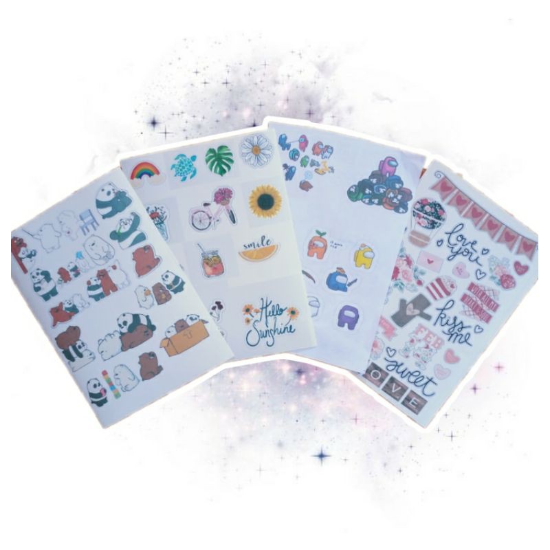

[COD] Stiker Glossy Ukuran A6 Mengkilap/ Stiker Aesthetic [Bisa Custom]