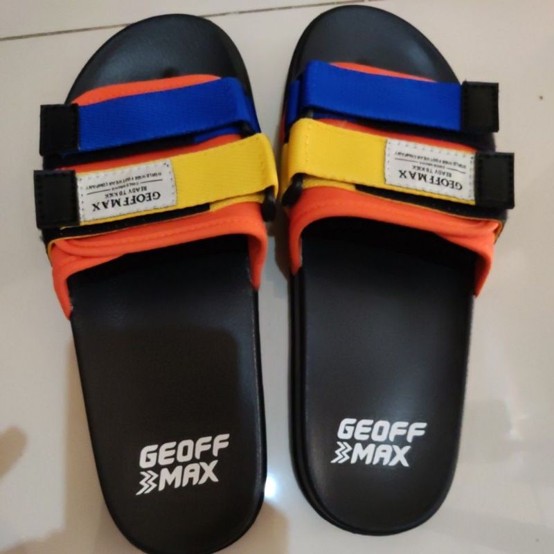 geoff max freddo black orange sendal sandal pria  slipper