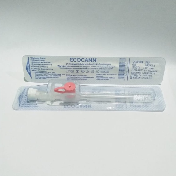 20 G IV CANNULA ECOCAN