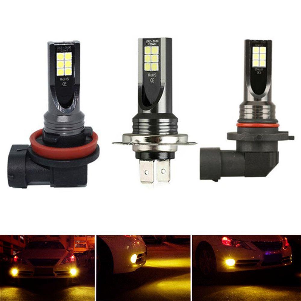 Populer 2Pcs Lampu Kabut Mobil 2Pcs LED Super Terang Hi/Low Kit Beam DRL