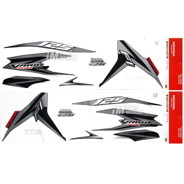 871X0-KZR-600ZAL 871X0-KZR-600ZAR Stiker Vario 125 Techno Helm In AT 2012 Titanium Black 1 Set Kanan