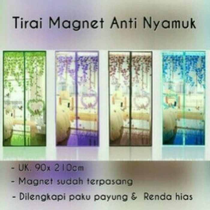 SLS89 Tirai nyamuk Magnet anti nyamuk motif/Tirai pintu/Tirai Kamar/Tirai Nyamuk/Tirai Magnet/