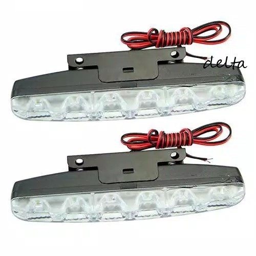 Lampu DRL 2pcs 6 SMD mobil universal anti air