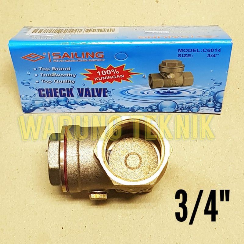 SAILING CHECK VALVE KLEP TABOK 3/4&quot; FULL KUNINGAN C6014