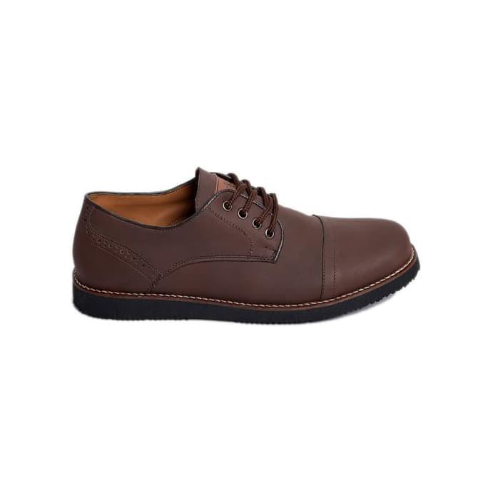 Sepatu Kulit Casual Low Boots Pria Murah - Footstep Pedro Dark Brown - Hitam, 41
