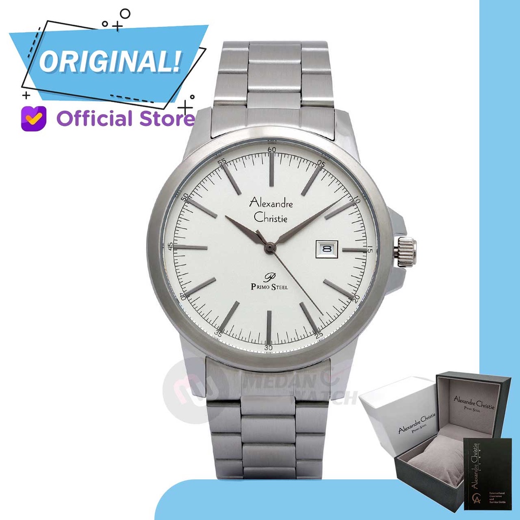 Jam Tangan Pria Analog Alexandre Christie 1008MD AC1008 AC 1008 MD 1008 MDBSSSL Original Garansi Res