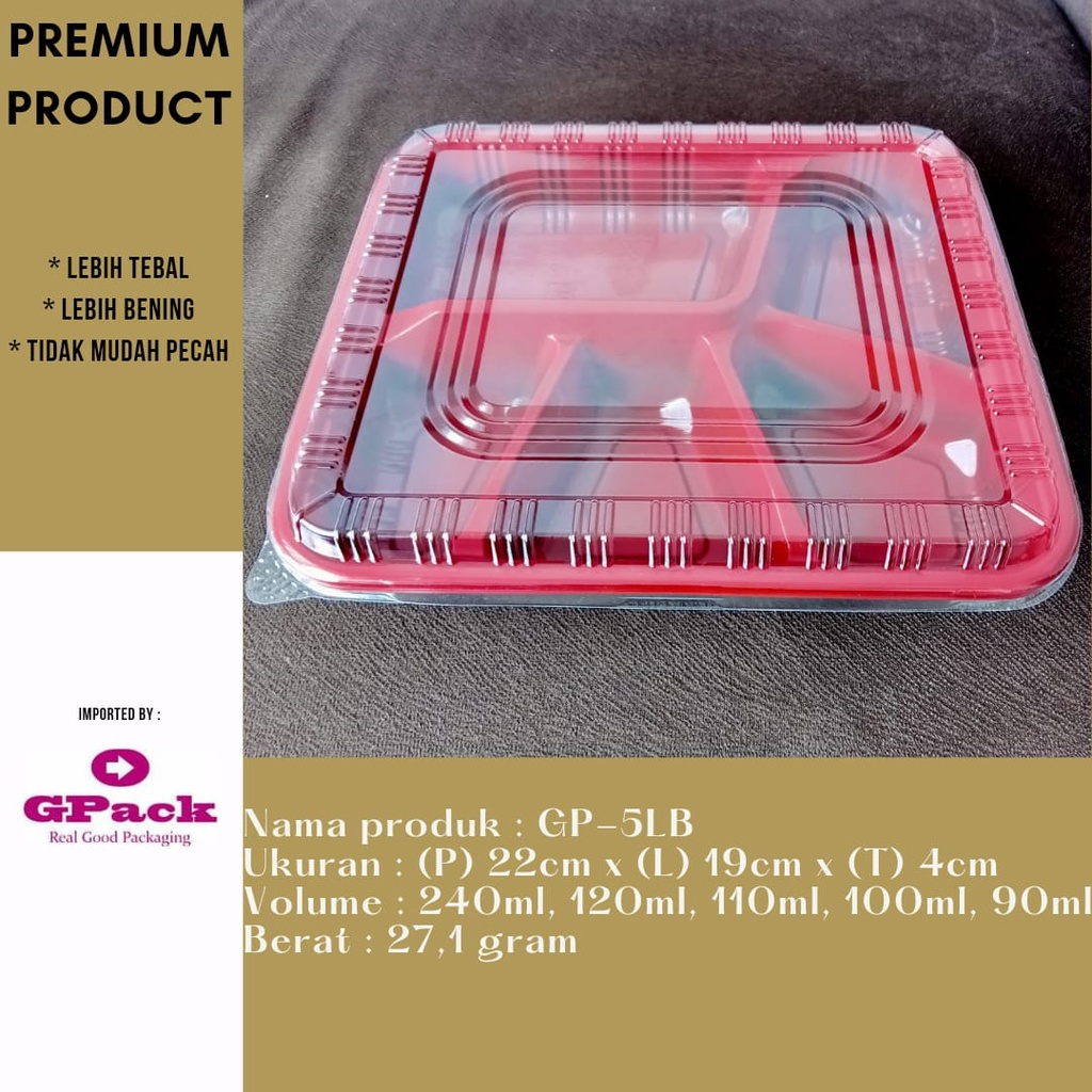 LUNCH BOX 5 SEKAT/BENTO BOX 5 SEKAT/MIKA BENTO 5 SEKAT (GP-5LB)