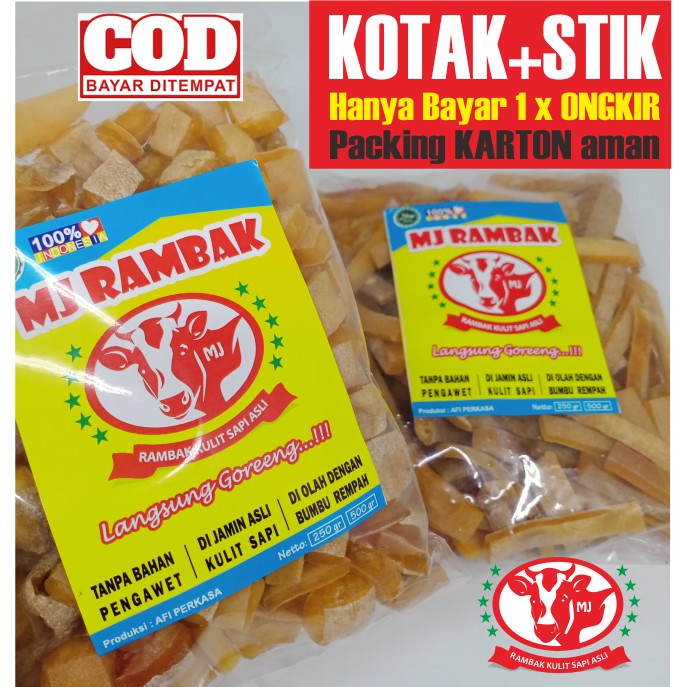 

Harga PROMO Kerupuk kulit sapi mentah 2 varian kotak+stik - camilan diet