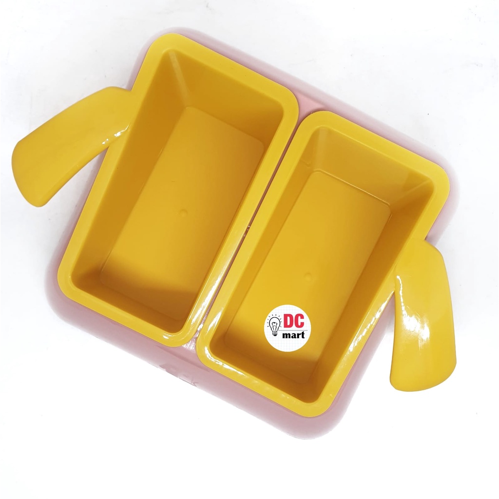 Tempat Makan Dobel BERSEKAT dengan pegangan TELINGA / MP#102 / Pet Bowl Feeder