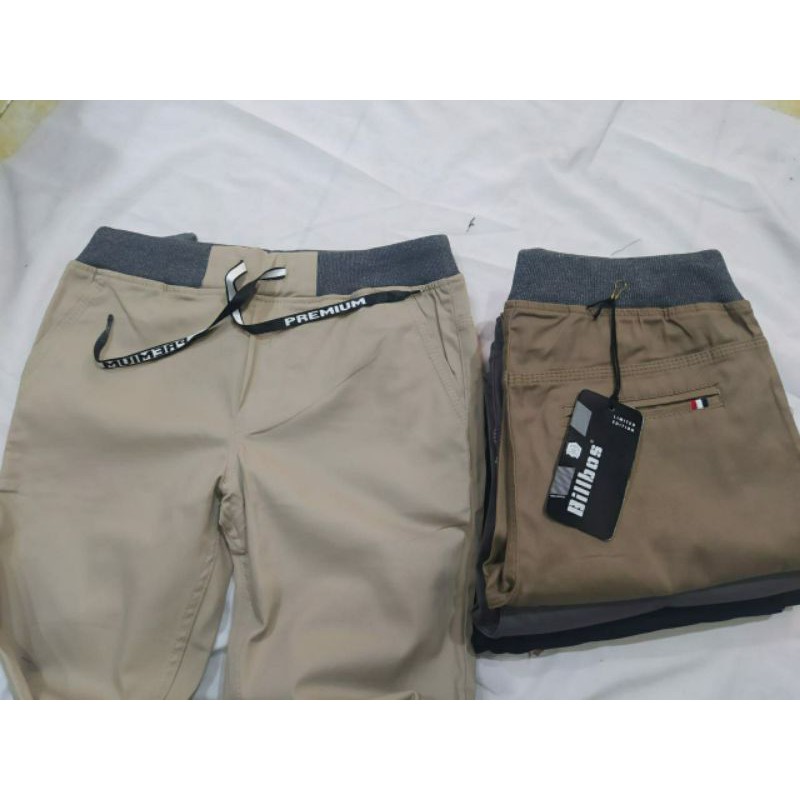 Celana Chino Jumbo Rip/kolor Big size Panjang Pria DEWASA ukuran 28-45 PINGGANG KARET