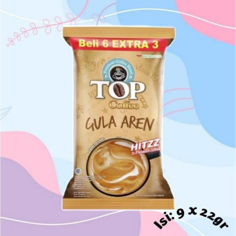 

top coffee gula aren 9sachet X 22gr kopi instant