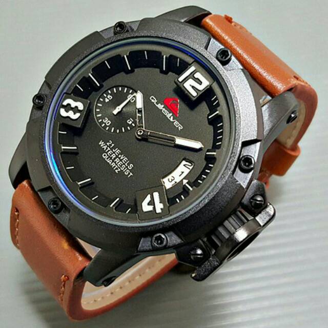 (Free Ongkir) Jam Tangan Pria Quiksilver Chrono Aktif List Putih 3Variant