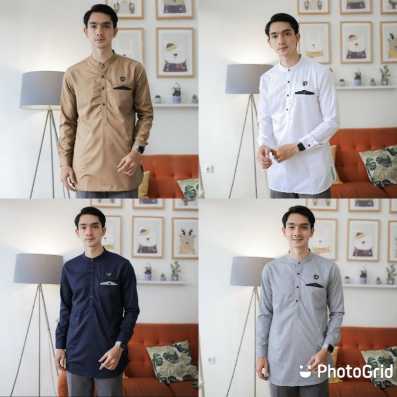 Baju Koko Kurta Dewasa Lengan Panjang Material Catton  Adem Serap Keringat