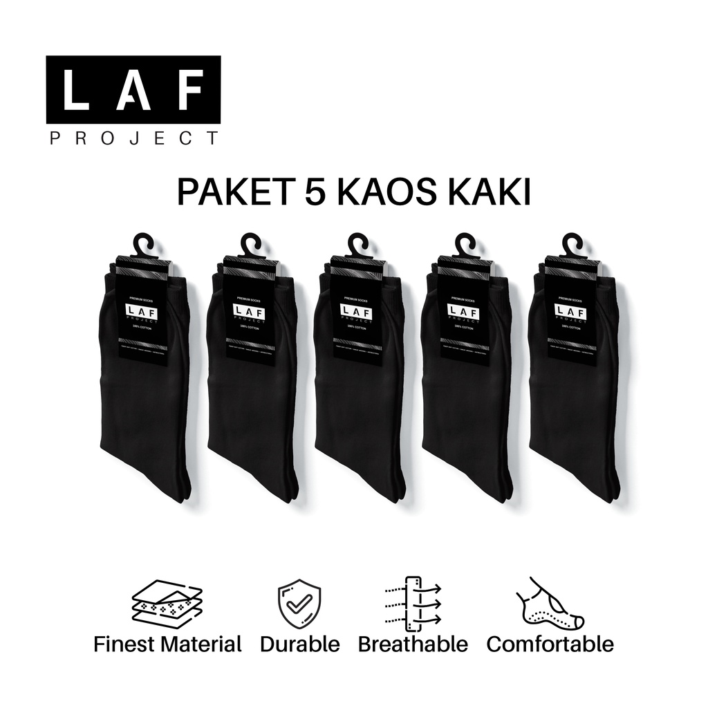 Jual Kaos Kaki Hitam Polos Kerja Casual Formal Premium Paket Isi Lima