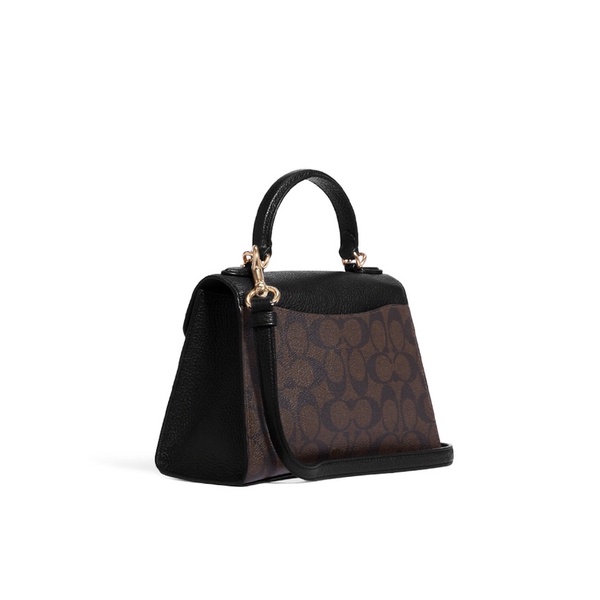 Coach Pepper Satchel in Signature Canvas Brown Black (C7226)