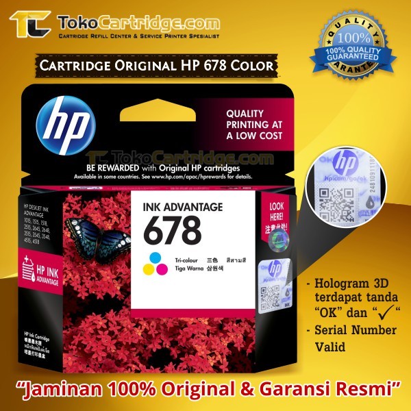 HP 678 Tri Color Original Ink Advantage Catrdidge 1515 2515 2645 3545 4645