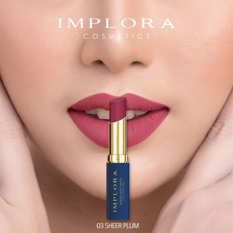 IMPLORA Lip Matte Intense Lip Stick Tersedia 6 warna terbaru - Cherry Crush/ Maple Mocha/ Sheer Plum/ Dirty Peach/ Berry Allure/ Tangerine Crush sudah berBPOM