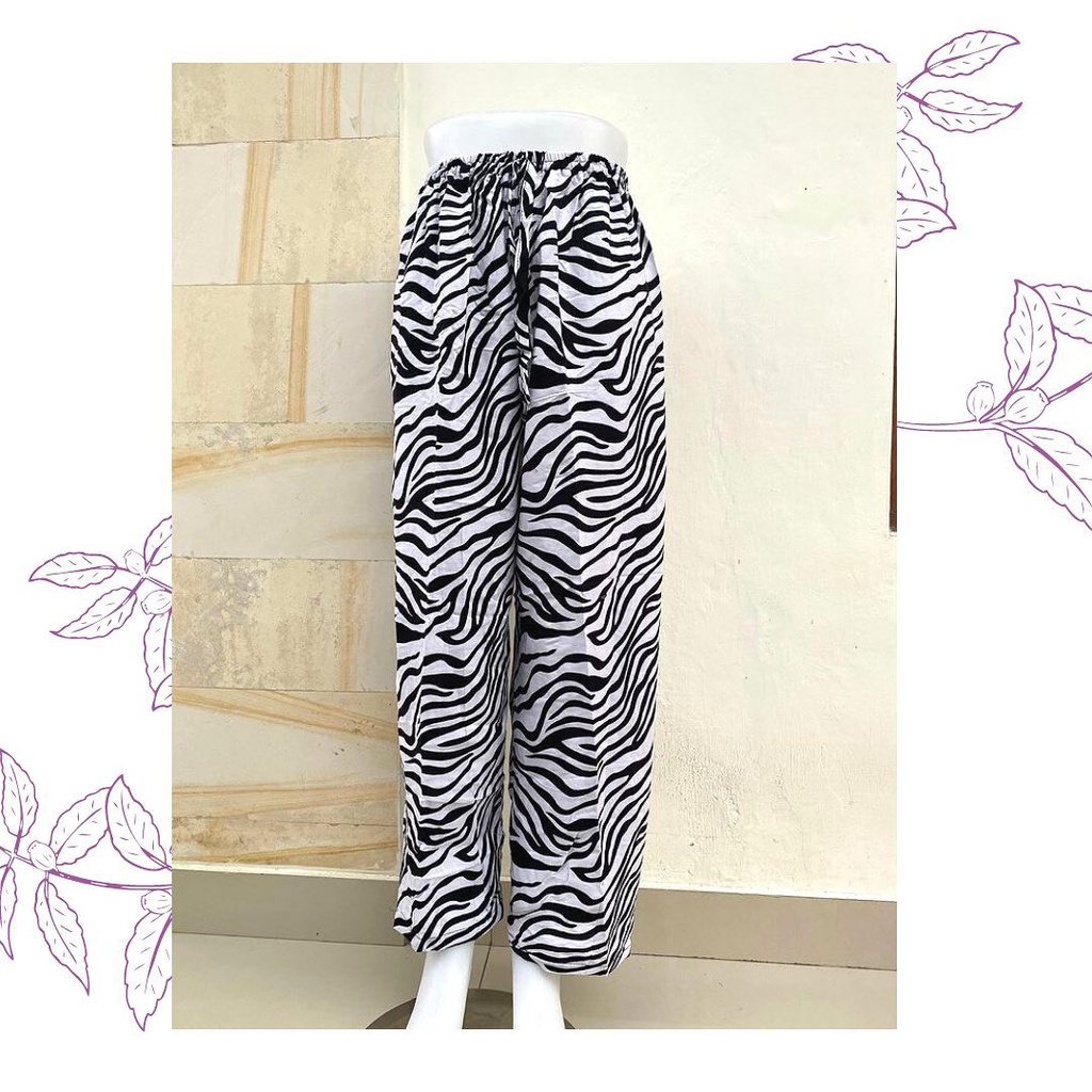 KULOT MOTIF ZEBRA BAHAN RAYON PREMIUM TERMURAH MOTIF ZEBRA SAPI ANIMAL CELANA KULOT BALI MOTIF