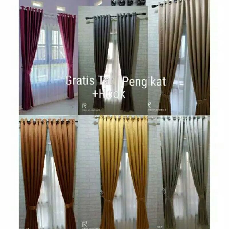 gorden polos impor ukuran 100x150 gorden polos murah