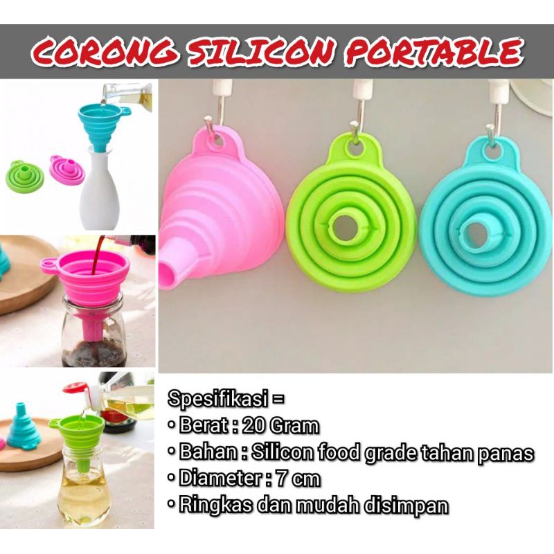 BLESSHOP Corong Mini Torong Silikon Corong Lipat