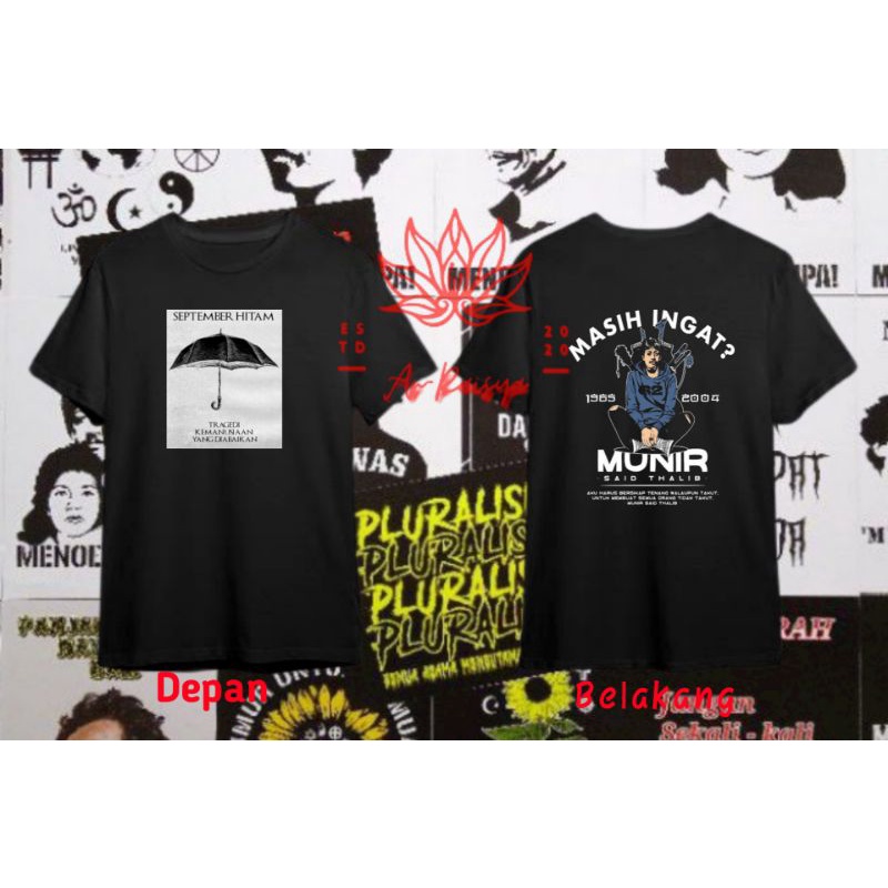 Kaos Munir/Kaos menolak lupa/kaos September hitam/Kaos tokoh/T-shirt Munir/T-shirt septber hitam/T-s