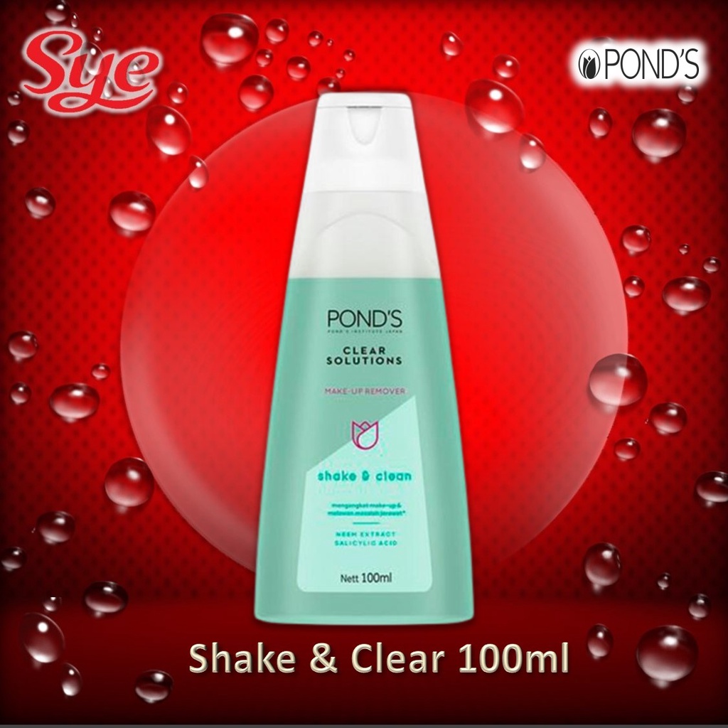 BPOM POND'S CLEAR SOLUTION SHAKE &amp; CLEAN 100ML / POND MAKE UP REMOVER PONDS / SYE