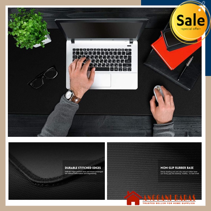 Mouse Pad Gaming Mouse Pad XL Besar Polos Hitam