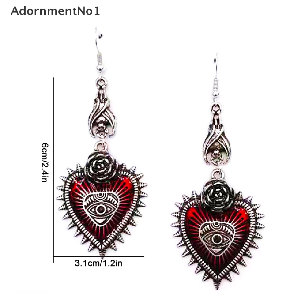 (AdornmentNo1) Anting Tusuk Gantung Desain Kelelawar / Mawar / Hati Gaya Gothic / Retro Untuk Wanita