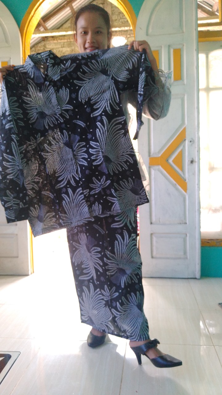 Batik Couple Tunik Tile Aurel Adelia Classic Free Selendang