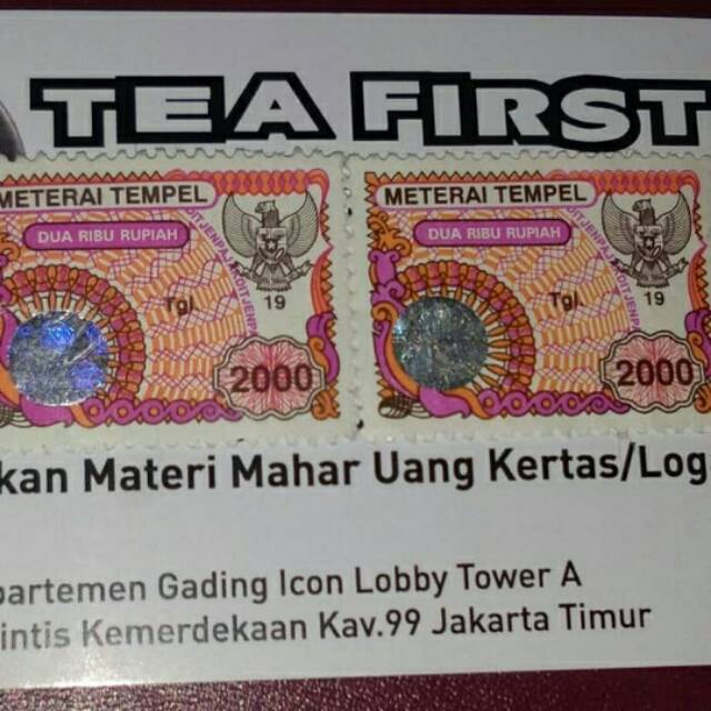 MATERAI 2000 RUPIAH TAHUN 1995-2000 ORIGINAL KOLEKSIAN