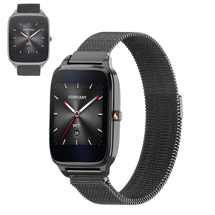 Tali Jam Strap Milanese Loop Watchband Stainless 22mm Asus Zenwatch 2 - Hitam