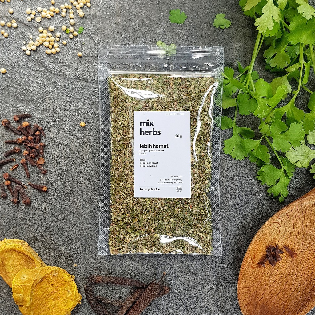

HEMAT! Mix Herbs / mix herbs seasonings -Rempah Value ( oregano , basil , thymes , sage & rosemary)