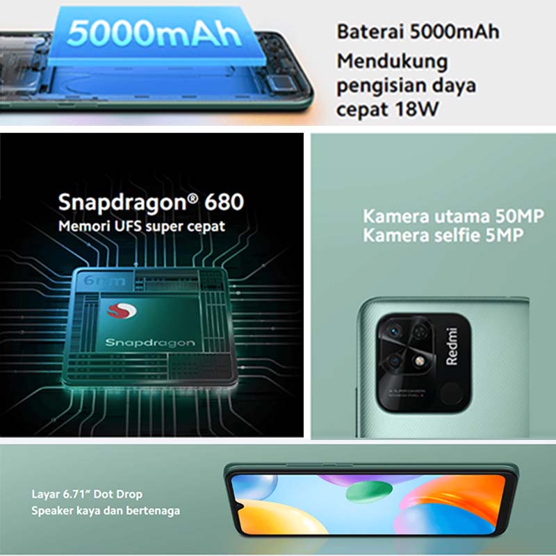 Xiaomi Redmi 10C 4/64GB Baterai 5000mAh 13MP AI Garansi Resmi redmi 9a 3/32 redmi 9a 3 32 redmi 9a 2 32 redmi 9a 4 64