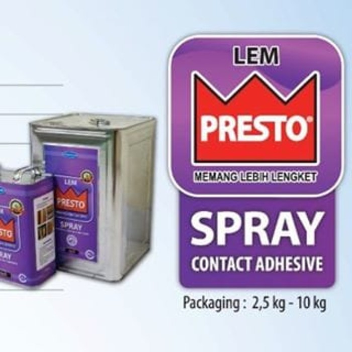 

LEM PRESTO SPRAY 2,5KG GALON LEM HPL / PVC / LEM KAYU
