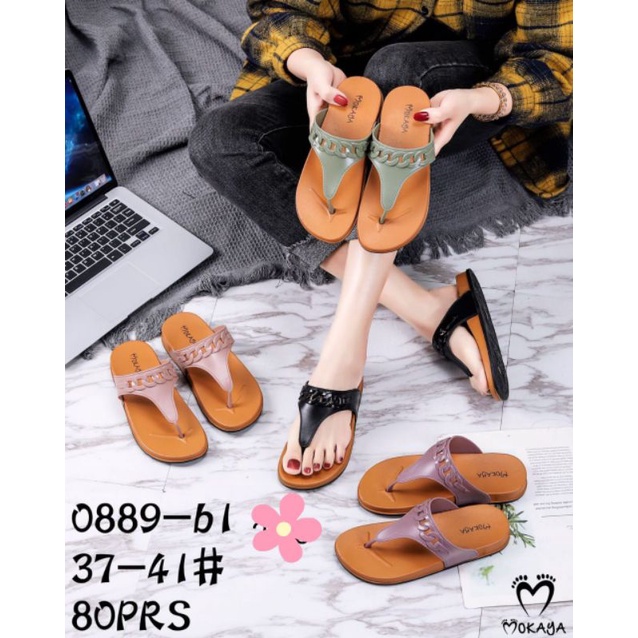 SANDAL WANITA FLAT MOKAYA JEPIT ULIR