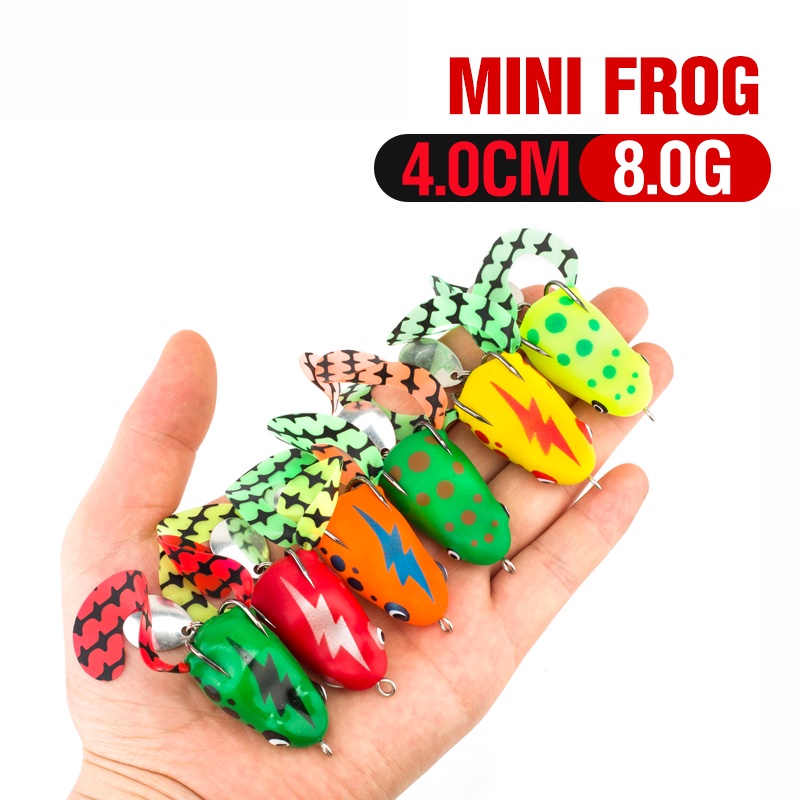 Umpan Pancing Soft Bait Bentuk Katak Ukuran 4cm / 8g 10 Warna Dengan Dua Mata Kail