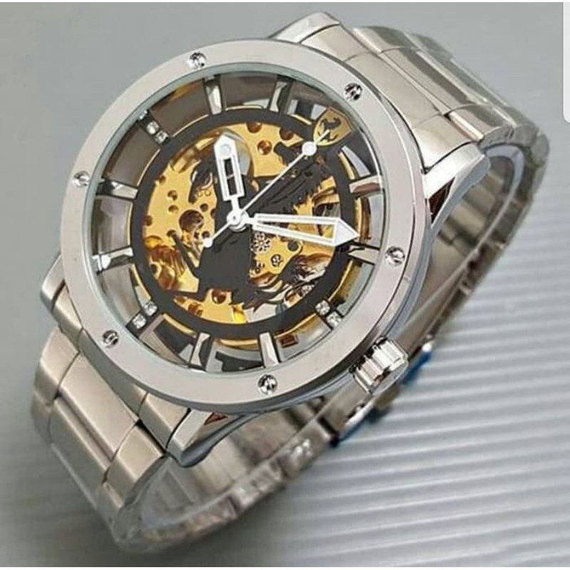 Jam Tangan Pria Ferrari Automatic Super Mewah - Jam Tangan Ferrari Skeleton Super Elegan