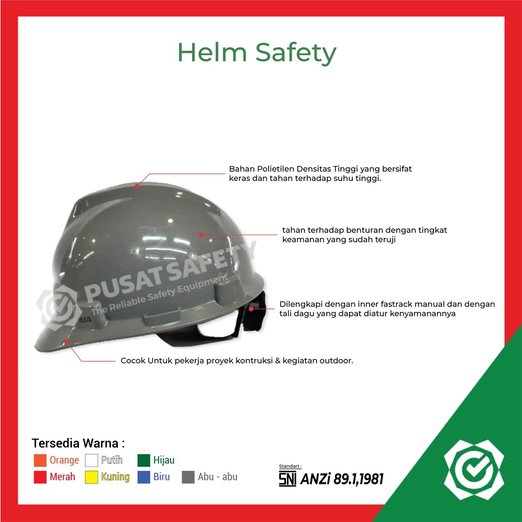 Helm Proyek Kerja Safety NSA V-Gard with Fastrack