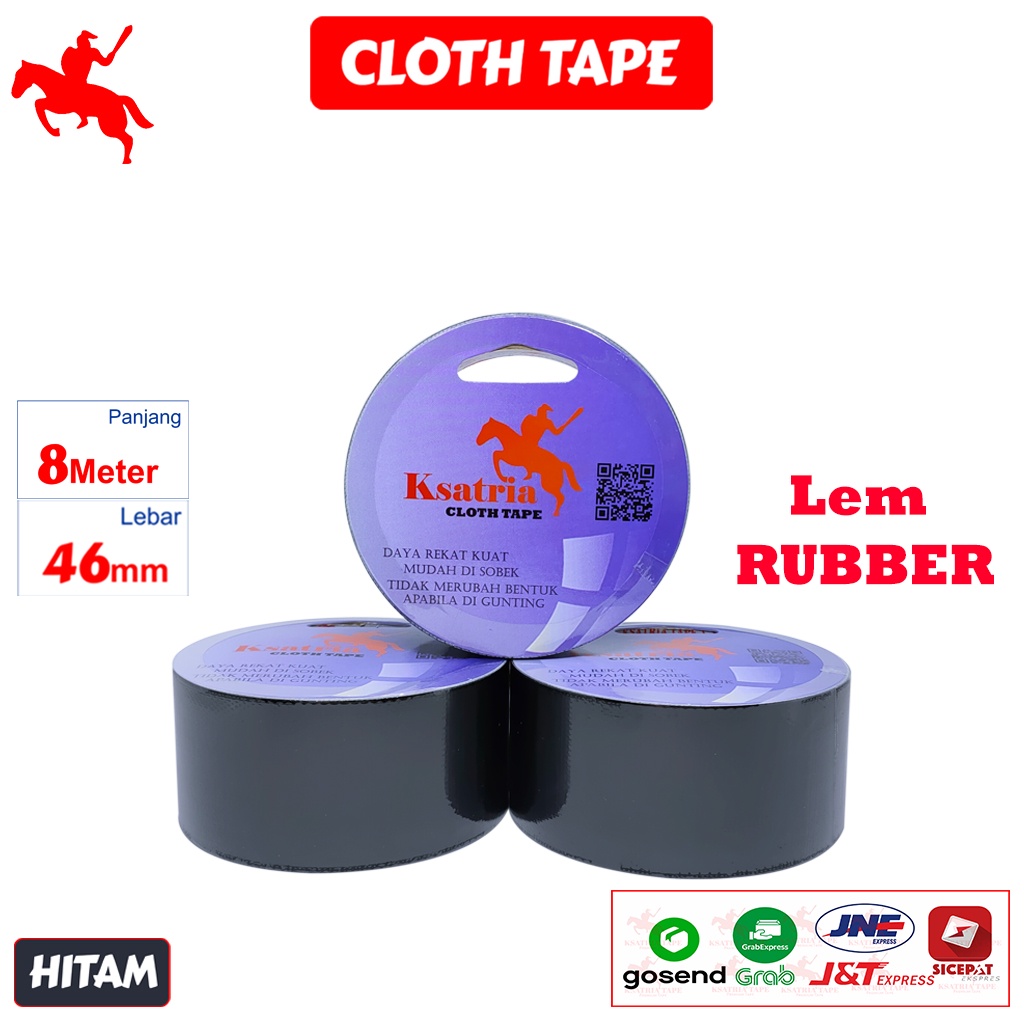 

Lakban Kain Solasi Kain Ksatria Tape Cloth Tape 46mm X 8 meter Lakban Kuat Lem RUBBER