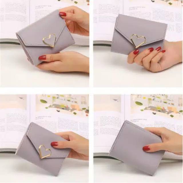 SC✌ DL065 Dompet Wanita kartu koin Mini LOVE Fashion Wanita Kekinian Dompet Wanita Murah Import-6