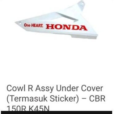 cowl assy R under cover cbr 150r led k45G k45N ori honda