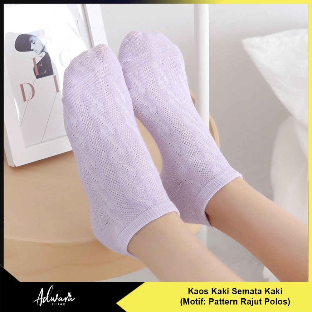 Kaos Kaki Wanita Pendek Semata Kaki Motif Pattern Rajut Polos Fashion Korea Women Sock Import