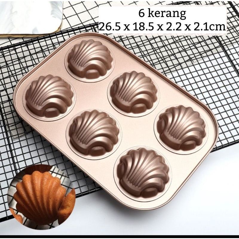 SALE CUCI GUDANG LOYANG MADELEINE /MADEILENE LOVE/KERANG/BUNGA NON STICK PAN 6 &amp; 9CUP LOYANG  ANTI LENGKET BERBAGAI BENTUK