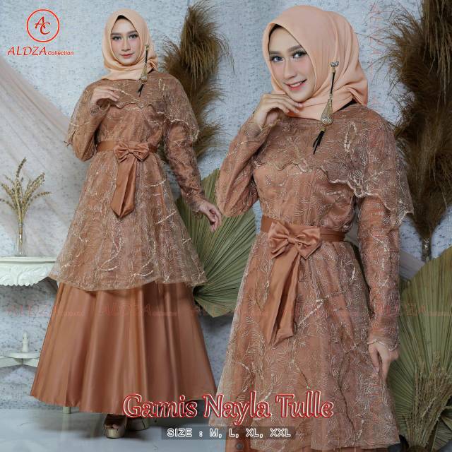 Gamis tulle mutiara nayla